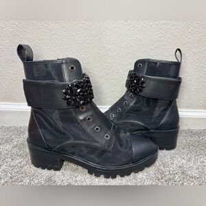 Karl Lagerfeld Paris Women's Pippa Lug Sole Booties-Size 7.5